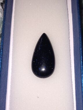 Teardrop Blue Goldstone Cabochon Pendant Stone